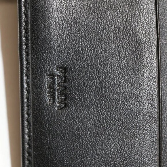 Prada Saffiano Bifold Leather Wallet - Black/Silver - Picture 12 of 14